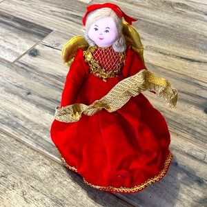 House of Hatten red angel tree topper